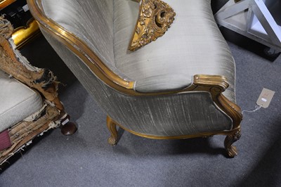 Lot 604 - A French canapé, and a matching bed frame