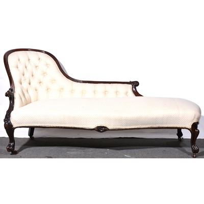 Lot 586 - Victorian rosewood chaise longue