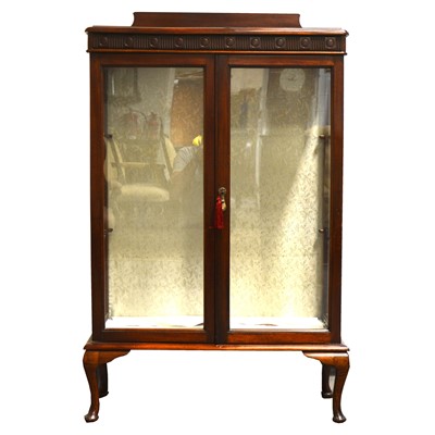 Lot 29 - A stained mahogany display cabinet