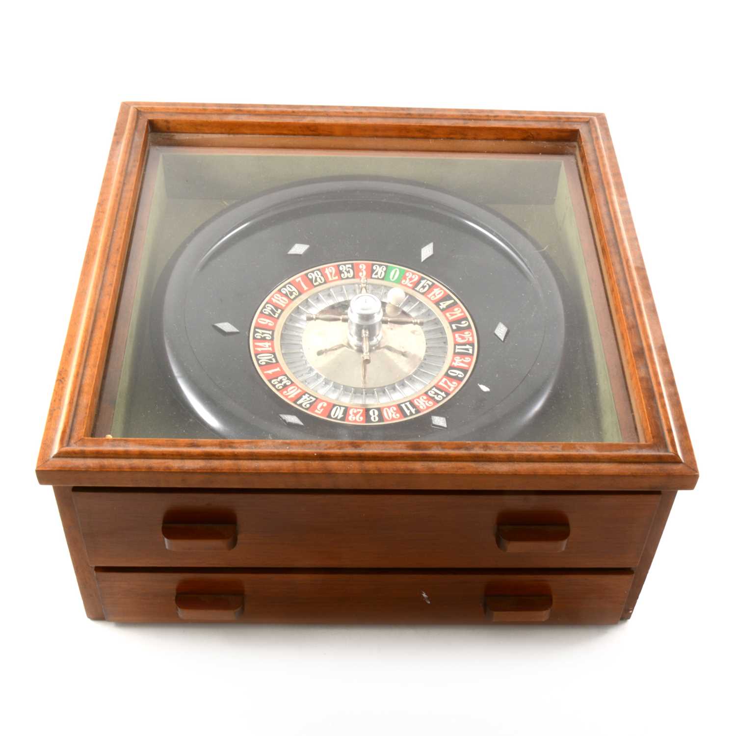 Table. Tap Roulette Lot 175 - A stained wood table-top Roulette set