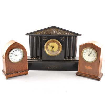 Lot 119 - Three Edwardian mantel clocks