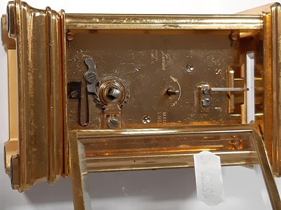 Lot 155 - English brass cased carriage clock, marked St James, London