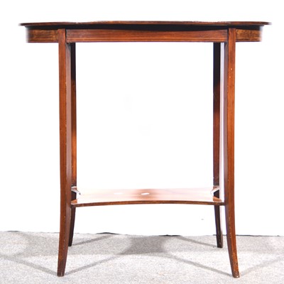 Lot 474 - Edwardian inlaid mahogany oval occasional table.