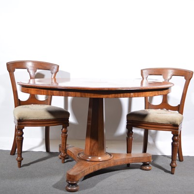 Lot 435 - Victorian mahogany dining table and four chairs