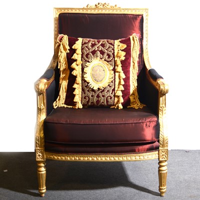 Lot 458 - French gilt framed fauteuil