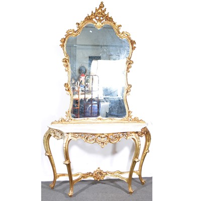 Lot 463 - Modern French gilt console table and pier glass