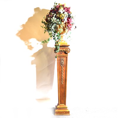 Lot 529 - Composition Ionic column and an urn of simulated flowers