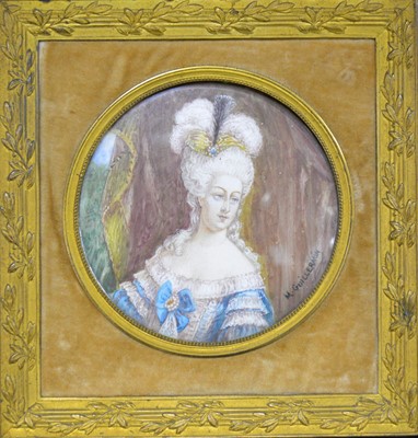 Lot 463 - A circular portrait miniature of Queen Charlotte.