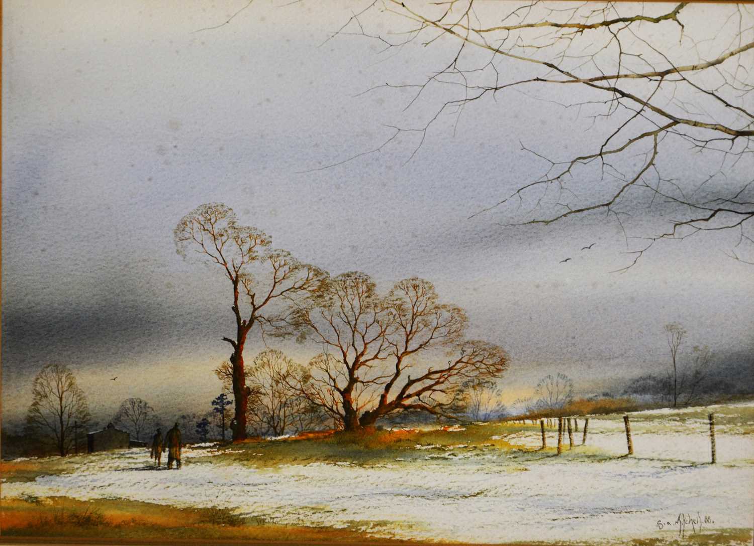 Lot 448 - G A Mitchell, A Winter landscape, signed,...