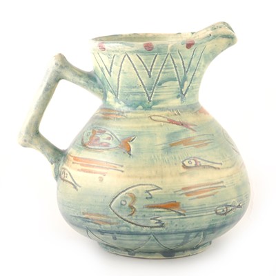 Lot 612 - A Shorter Pottery 'Aztec' jug, designed by Mabel Leigh