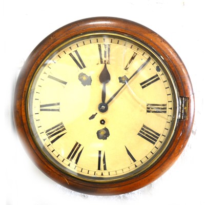 Lot 253 - A stained mahogany wall clock