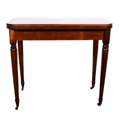 Lot 584 - A reproduction hardwood tea table, D-shape...