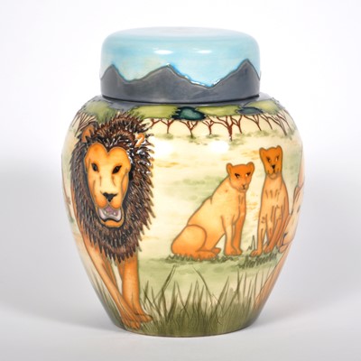Lot 48 - A Moorcroft Pottery ginger jar and cover, 'Pride of Lions' designed by Sian Leeper