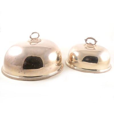 Lot 226 - Two silver-plated oval meat covers.