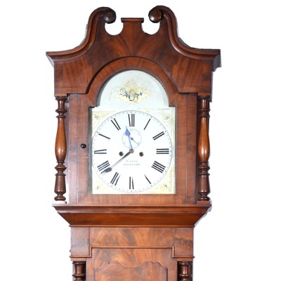 Lot 580 - Mahogany longcase clock, dial signed W Gray, Leicester