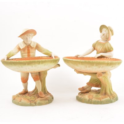 Lot 101 - Pair of Royal Worcester table ornaments