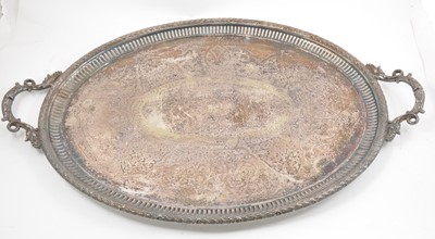 Lot 125 - Large silver plated tray