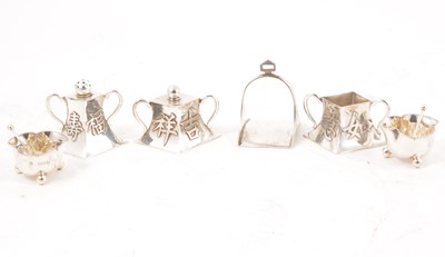 Lot 275 - Chinese silver cruet, etc.