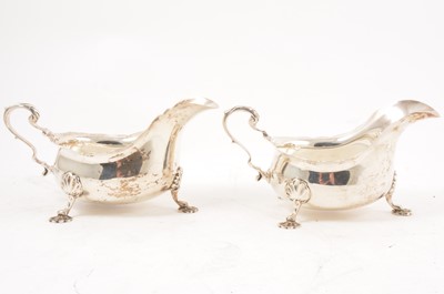 Lot 272 - Pair of silver sauce boats