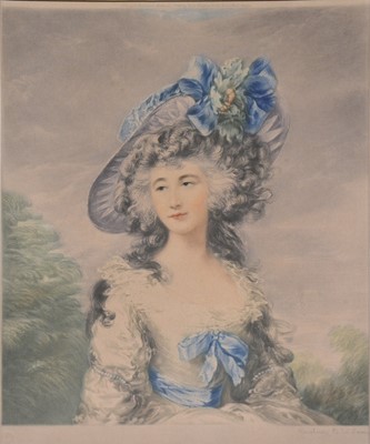 Lot 317 - After Sydney E Wilson - Woman in a broad rimmed hat.