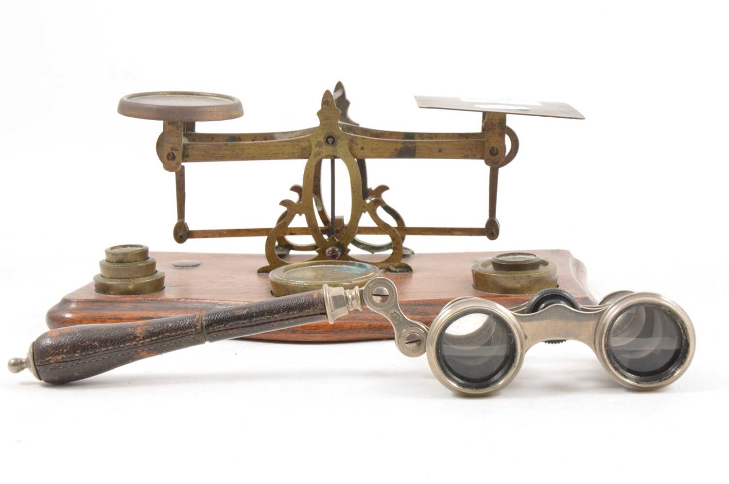 Lot 115 - Postal scales and opera glasses
