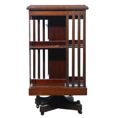 Lot 500 - Victorian inlaid mahogany revolving bookcase