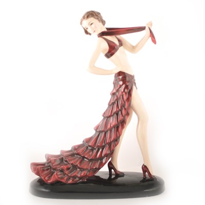 Lot 617 - A Goldscheider pottery Art Deco figure of a female dancer, designed by Stefan Dakon