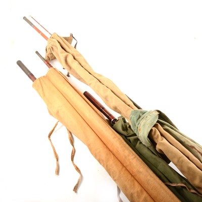 Lot 198 - Four cane fishing rods.