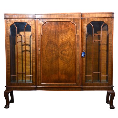 Lot 484 - Walnut china cabinet