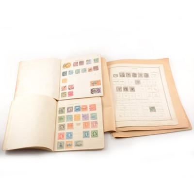 Lot 184 - Stamps: Pre-war collection, three exercise books, four Lot booklets, and loose