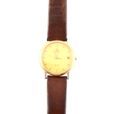 Lot 403A - Omega - a gentleman's De Ville gold-plated wrist watch.