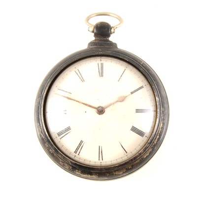 Lot 404 - A silver pair cased pocket watch by Wm. Hardeman Bridge.