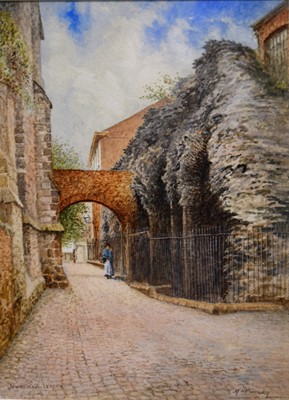 Lot 438 - A H Findley, Jewry Wall, Leicester, watercolour.