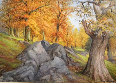 Lot 465 - A H Findley, Bradgate Park in Autumn, watercolour.