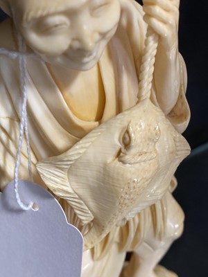 Lot 40 - A Japanese carved ivory okimono, Meiji