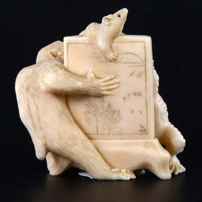 Lot 42 - A Japanese carved ivory group, early 20th Century