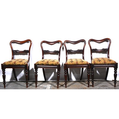 Lot 532 - Set of four Victorian rosewood dining chairs