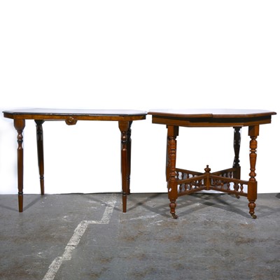 Lot 465 - Edwardian window table and a walnut side table