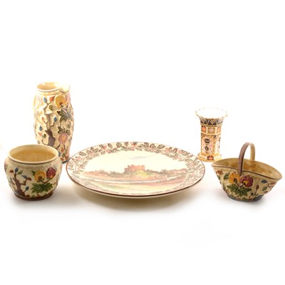 Lot 102 - Crown Derby octagonal vase and dessert plate, Indian Tree vessels, etc