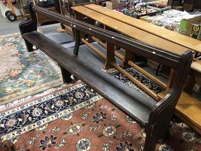 Lot 618 - A Victorian stained pine long pew