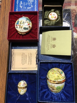 Lot 39 - Eleven Bilston & Battersea/Halcyon Days enamel boxes and one other.