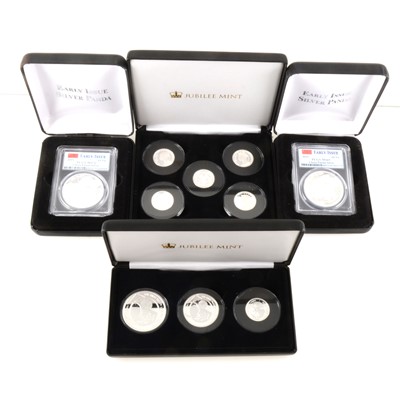 Lot 411 - Seven cased sets of commemorative coins, issued by Jubilee Mint and Danbury Mint, etc