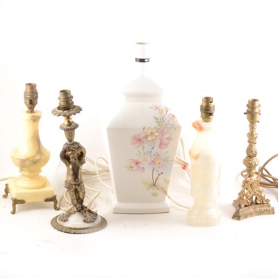Lot 156 - Five assorted table lamps.