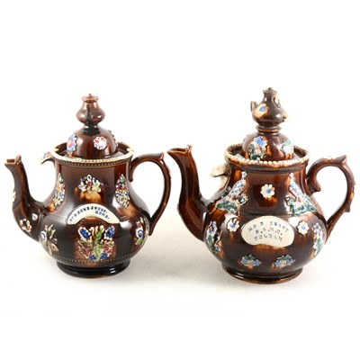 Lot 47 - Two Bargeware teapots