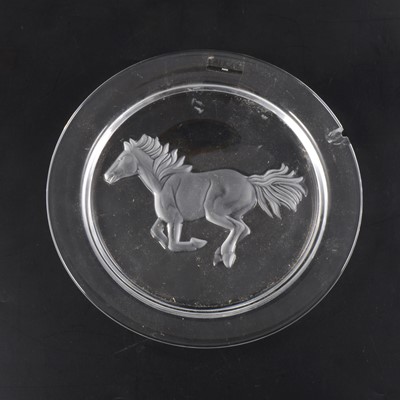 Lot 26 - A Lalique Crystal plate, with Running Horse design