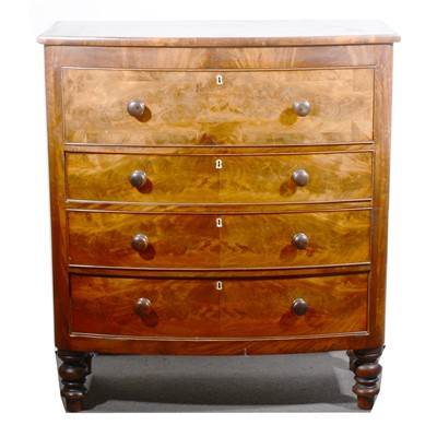 Lot 613 - A Victorian mahogany bowfront chest of drawers