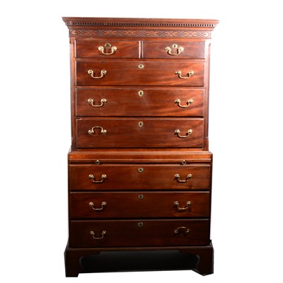 Lot 634 - A George III mahogany chest on chest