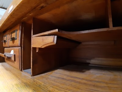 Lot 127 - An Edwardian oak rolltop desk, by Lebus.