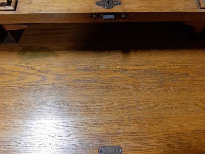 Lot 127 - An Edwardian oak rolltop desk, by Lebus.