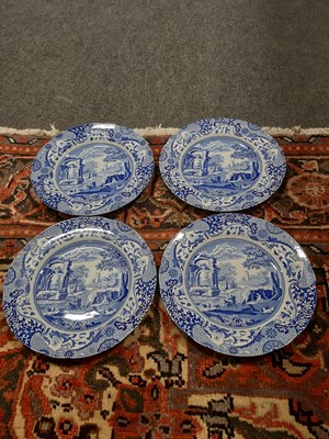 Lot 134 - A Wedgwood blue and white Fallow Deer pattern jardiniere, and quantity of Spode